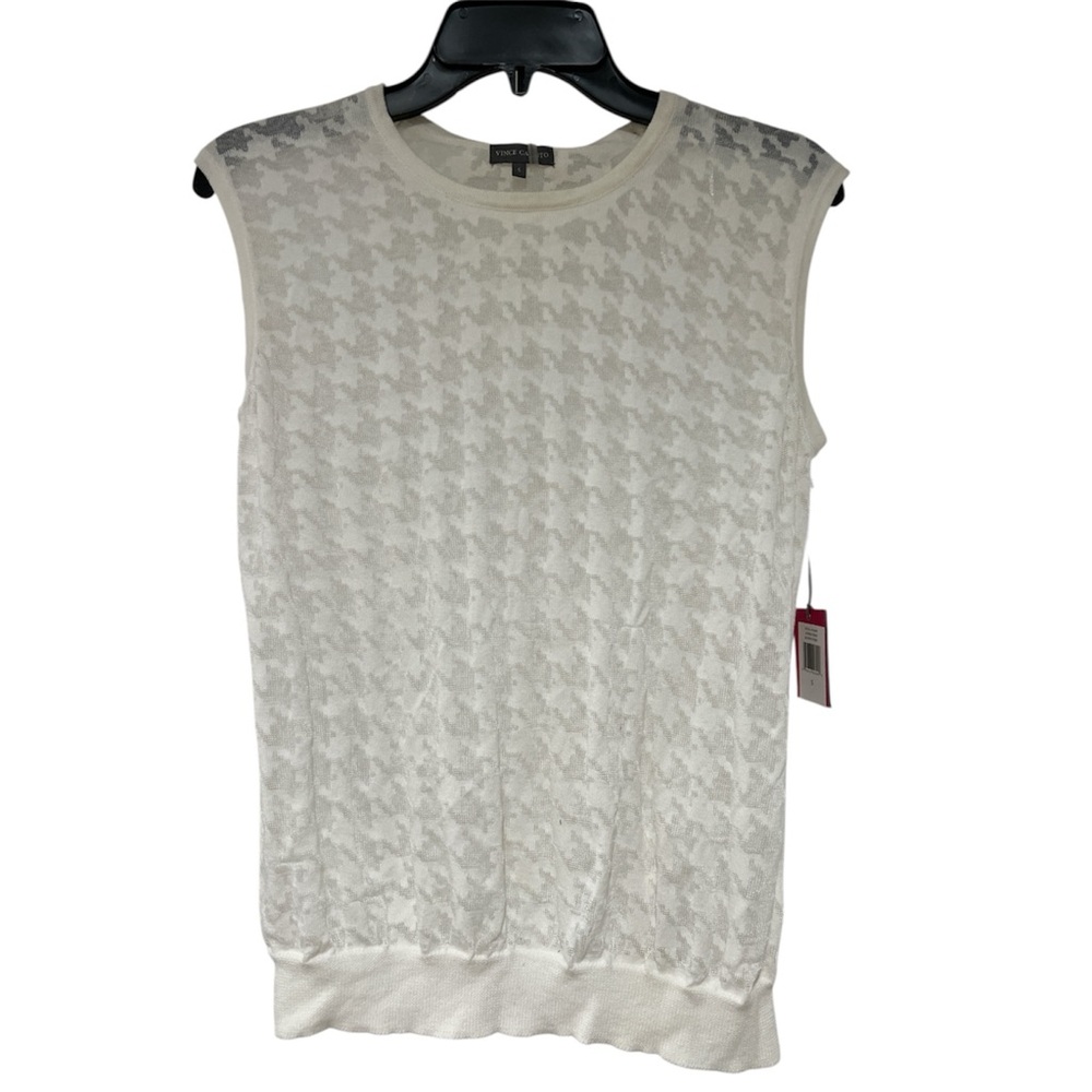 Vince Camuto Cream Textured Tank Top